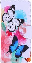 Shop4 - iPhone 12 Hoesje - Wallet Case Gekleurde Vlinders