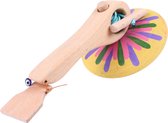Mamatoyz Spinningtol Hout 16 Cm Geel/paars