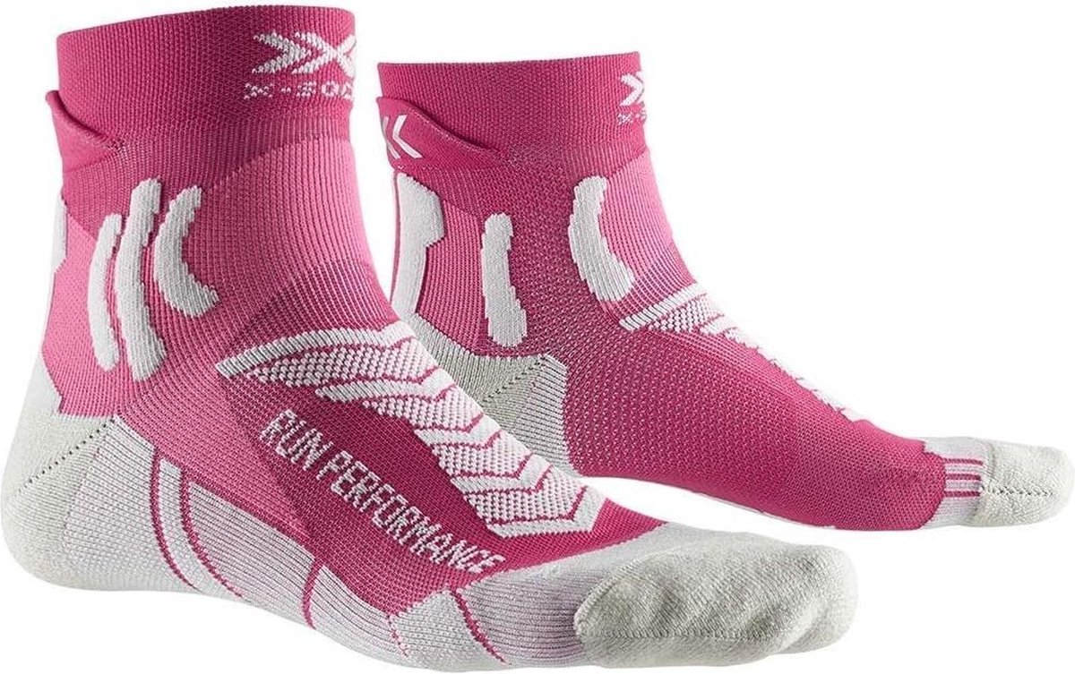 X-socks Hardloopsokken Run Performance W Roze/wit Mt 35-36