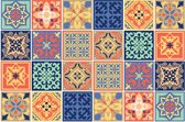 Walplus Mara Kleurrijke Mediterraans Tegelsticker - Multikleur - 15x15 cm - 24 stuks