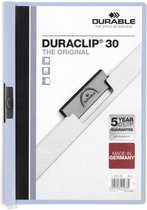 Klemmap Durable Duraclip A4 3mm 30 vellen lichtblauw | 25 stuks