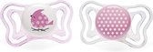 Chicco Fopspeen Physio Light Meisjes Siliconen Roze/wit 2 Stuks