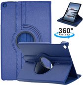 Book Cover Geschikt voor: Samsung Galaxy Tab S6 Lite 10.4-inch SM P610 / P615 Draaibaar Hoesje 360 Rotating Multi stand Case - Donker blauw