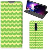 Book Case OnePlus 8 Phone case Waves Green
