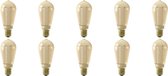 CALEX - LED Lamp 10 Pack - Rustiek - Filament ST64 - E27 Fitting - Dimbaar - 3W - Warm Wit 1800K - Amber - BSE