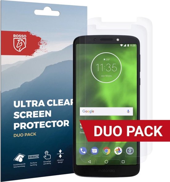 Rosso Screen Protector Ultra Clear Duo Pack Geschikt voor Motorola Moto G6 Plus | TPU Folie | Case Friendly | 2 Stuks