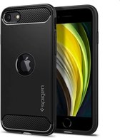 Hoesje iPhone SE (2020) - Spigen Rugged Armor Case  - Zwart