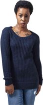 Urban Classics Sweater/trui -XL- Long Wideneck Blauw