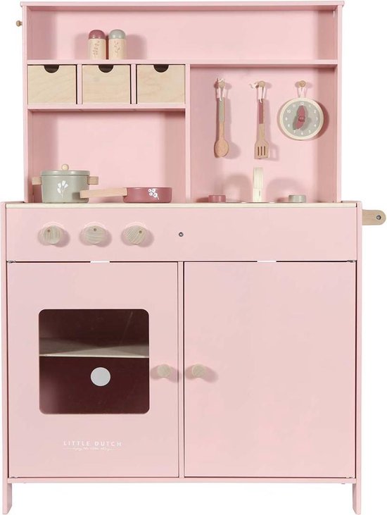 Little Speelgoed Houten Keuken - Roze |