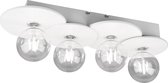 LED Plafondlamp - Plafondverlichting - Trion Diccus - E27 Fitting - Rechthoek - Mat Wit - Aluminium - BES LED
