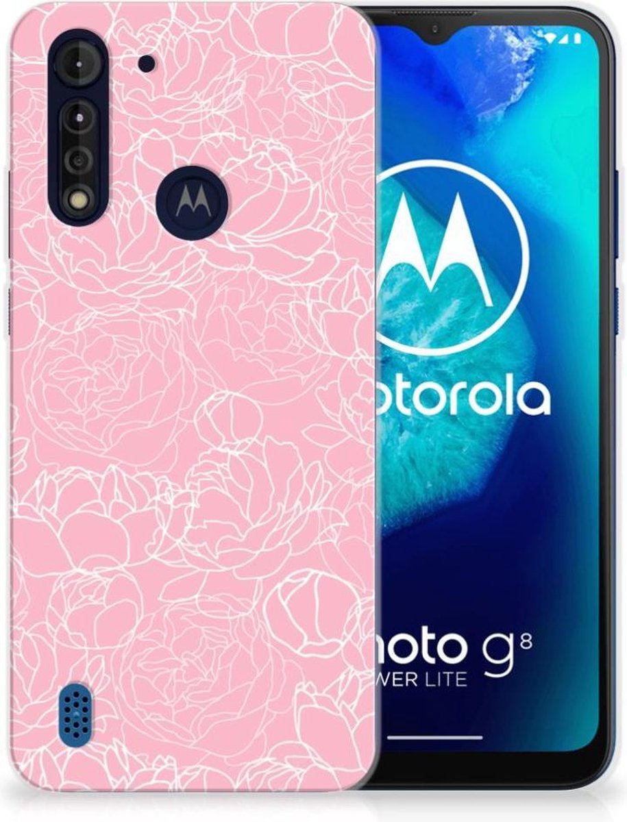 Motorola Moto G8 Power Lite TPU Case White Flowers