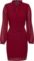 Mela London jurk long sleeve pleated belted dress Rood-12 (40)