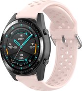 Siliconen Smartwatch bandje - Geschikt voor  Huawei Watch GT siliconen bandje met gaatjes - roze - 42mm - Horlogeband / Polsband / Armband