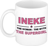 Ineke The woman, The myth the supergirl cadeau koffie mok / thee beker 300 ml