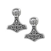 Alchemy Gothic Stud oorbellen THOR HAMMER Zilverkleurig