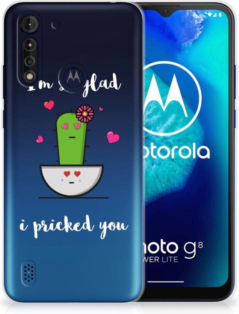 Motorola Moto G8 Power Lite Telefoonhoesje met Naam Cactus Glad