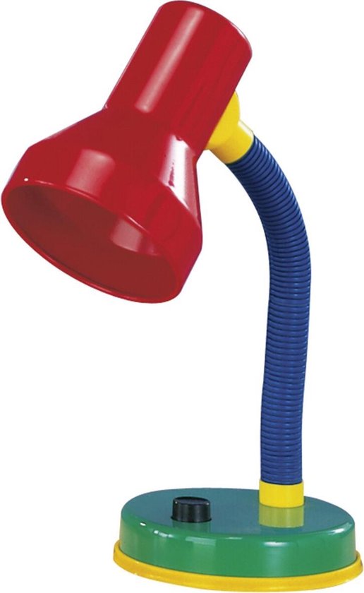 LED Bureaulamp - Tafelverlichting - Trion Printon - E27 Fitting - Rond - Meerkleurig - Kunststof