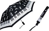 Reisparaplu met muzieknoten en pianotoetsen