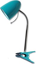 LED Klemlamp - Aigi Wony - E27 Fitting - Flexibele Arm - Rond - Glans Blauw - BES LED