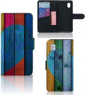 Mobiel Bookcase Alcatel 1B (2020) Smartphone Hoesje Wood Heart