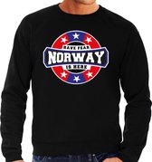 Have fear Norway is here / Noorwegen supporter sweater zwart voor heren 2XL