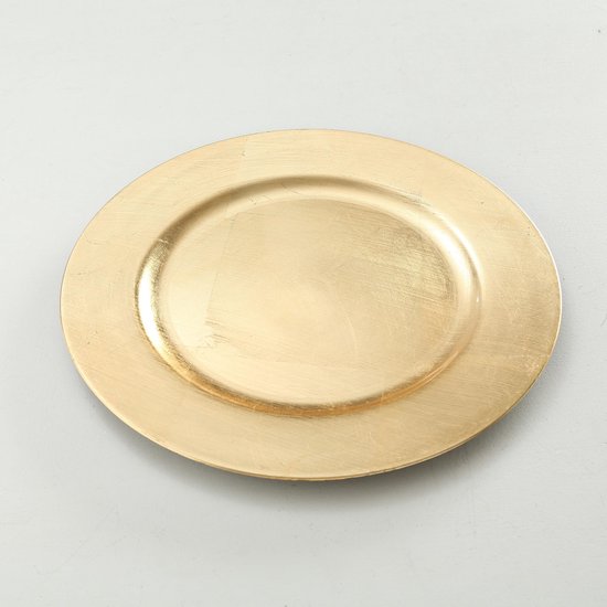 1x Rond goudkleurig kaarsenplateau/kaarsenbord 33 cm - Onderborden/kaarsenborden/onderzet bord voor kaarsen