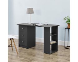 Bureau Lemberg met 3 lades 120x49x72 cm donkergrijs