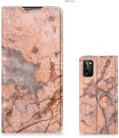 Telefoon Hoesje Samsung Galaxy A41 Wallet Book Case Marmer Oranje