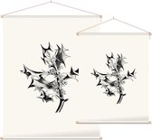 Hulst zwart-wit (Holly) - Foto op Textielposter - 60 x 80 cm