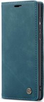 CASEME - Samsung Galaxy A41 Retro Wallet Case - Blauw