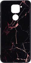 Shop4 - Xiaomi Redmi Note 9 Hoesje - Harde Back Case Marmer Zwart