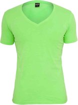 Urban Classics Heren Tshirt -XS- Neon V-Neck Groen