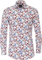 Venti Bloemen Overhemd Blauw Modern Fit 103498600-100 - XXL