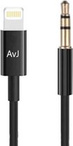 AvJ Aux Kabel - Auto iPhone - Iphone Aux - kabel auto - iPad iPod - iPhone Lightning - 3.5 mm - 1 Meter - Zwart Tpe