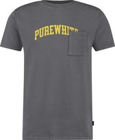 Purewhite -  Heren Slim Fit    T-shirt  - Grijs - Maat XL