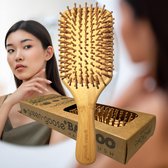 Brosse à Cheveux de Massage angulaire - Peigne - Brosse à cheveux en Bamboe - Brosse à cheveux anti-emmêlement - Soins capillaires des cheveux - Peigne à cheveux - Brosses à cheveux pour humide, Droog - Pratique à emporter avec vous