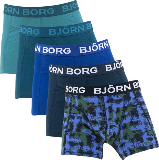 Björn Borg jongens cotton stretch 5P boxers basic brush blauw - 170/176 |  bol