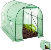 Relaxdays kweekkas - tomatenkas - begaanbaar - steeksysteem - raam & deur - foliekas - 300x200x200cm