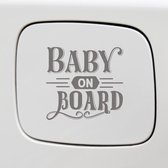 Bumpersticker - Baby On Board - 14x13 - Antraciet