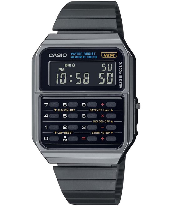 Casio Casio Collection Vintage CA-500WEGG-1BEF Horloge - Staal - Zwart - Ø 38 mm