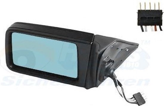 Rétroviseur Extérieur Droit W124 / W201 Mercedes – Noir, Mécanique, Neuf
