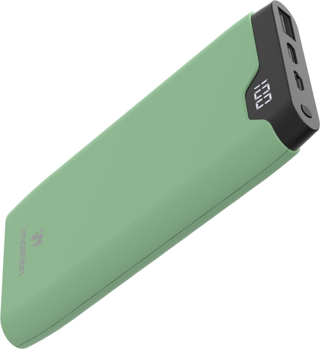 iMoshion® Powerbank 10000 mAh - Snellader & batterij LED-display - USB A, USB C & Micro USB - Universele Powerbank voor o.a. Apple iPhone & Samsung - 18 Watt - Groen