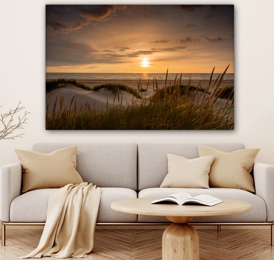 Canvas Schilderij Strand - Kleuren - Europa - 120x80 cm - Wanddecoratie
