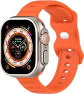 Siliconen bandje - geschikt voor Apple Watch series 1/2/3/4/5/6/7/8/9/SE/SE 2/Ultra/Ultra 2 met case size 42 mm / 44 mm / 45 mm / 49 mm - oranje
