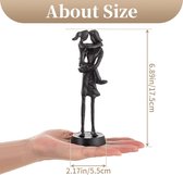 Cadeau de sculpture mère-fille en fer – Statue mère-fille en métal noir pour la fête des mères, anniversaire, figurine unique, ornement pour amie, épouse, sœur, tante