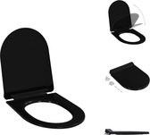 vidaXL toiletbril - Polypropyleen - 46 x 36.5 cm - Zwart - Soft-close - Quick-release - Toiletbril