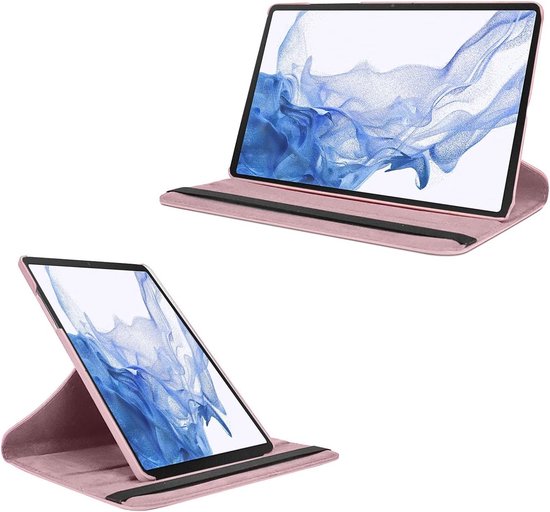 Hoes Geschikt voor Samsung Galaxy Tab S10 FE / S10 Lite / S9 FE / S9 hoes Rose Goud – Hoes Geschikt voor Samsung Galaxy Tab S10 FE / S10 Lite / S9 / S9 FE tablet hoes – 360° draaibaar bookcase - Ntech