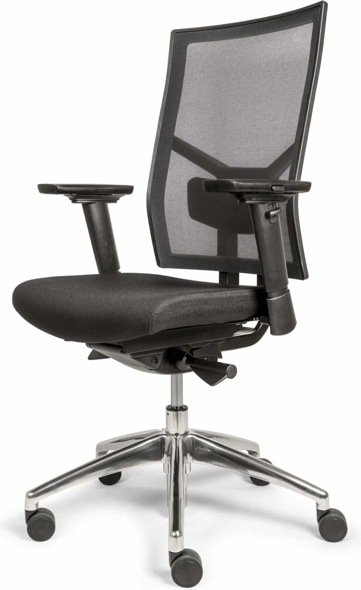 Ergonomische bureaustoel 787 NPR-1813 zwarte zitting met rug in wit mesh stof