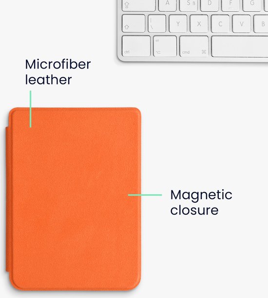 kwmobile case geschikt voor Kobo Clara 2E hoes - E reader cover van microvezel - Hoesje in oranje van Merkloos — afbeelding 4