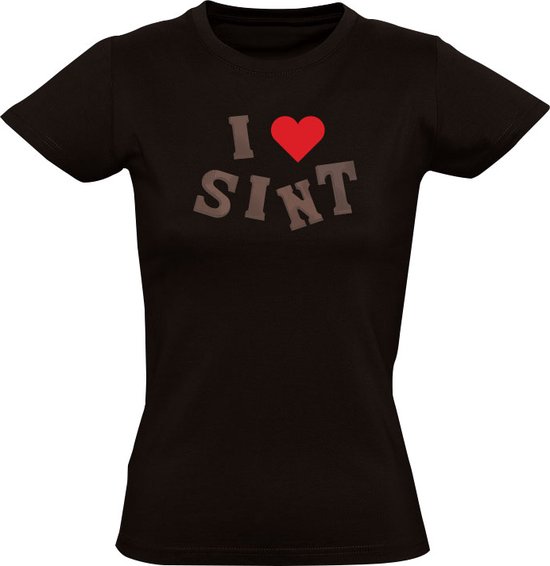 Chocoladeletters I Love Sint Dames T-shirt - sinterklaas - pakjesavond - chocola - december